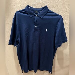 POLO RALPH LAUREN Men's Pima Polo Short Sleeve Knit - Navy - Large